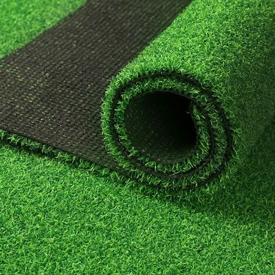 Roll of ready-made grass prepared for installation
